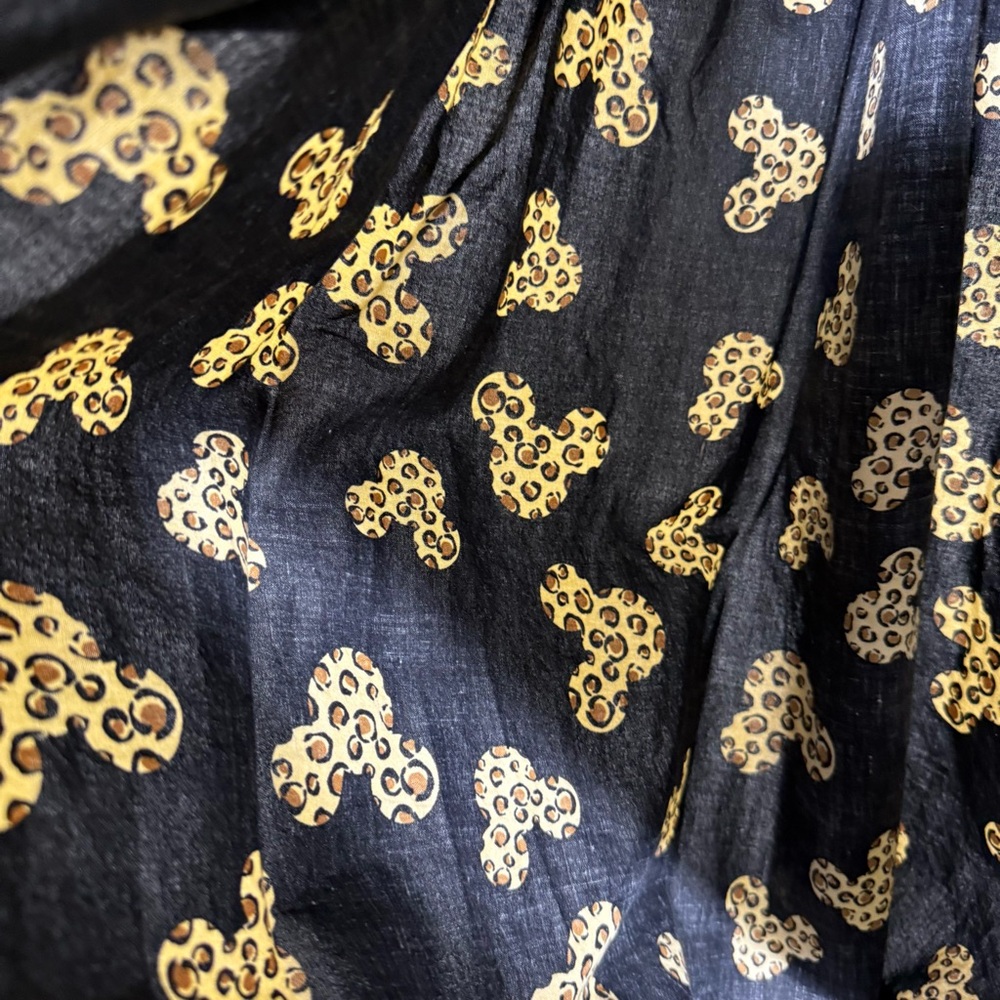 Disney Black Strapless Dress with leopard print Mickey Print - Picture 6 of 7
